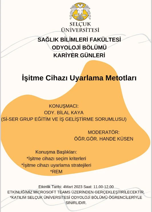 Odyoloji Bölümü Kariyer Günleri - İşitme Cihazı Uyarlama Metotları 